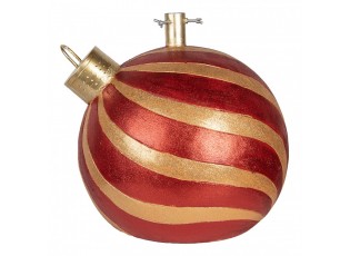Červeno-zlatý stojan na stromek ve tvaru koule Christmas Bauble - 43*40*41 cm