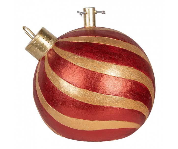 Červeno-zlatý stojan na stromek ve tvaru koule Christmas Bauble - 43*40*41 cm Clayre & Eef