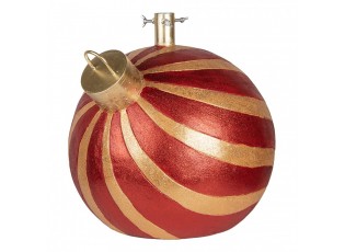 Červeno-zlatý stojan na stromek ve tvaru koule Christmas Bauble - 43*40*41 cm