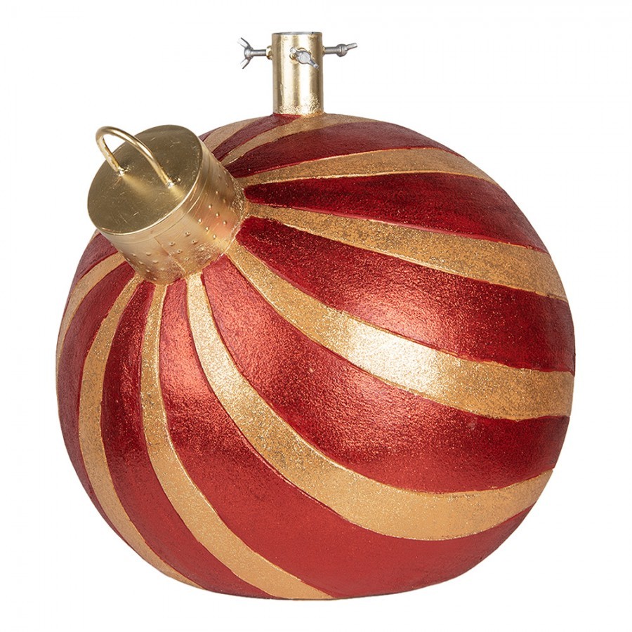 Červeno-zlatý stojan na stromek ve tvaru koule Christmas Bauble - 43*40*41 cm