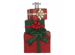 Červeno-zelený stojan na stromek ve tvaru dárků Christmas Gift - 28*26*48 cm