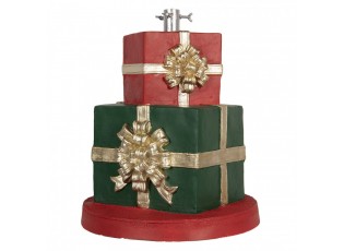 Červeno-zelený stojan na stromek ve tvaru dárků Christmas Gift- Ø 44*54 cm