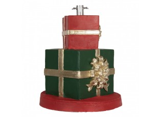 Červeno-zelený stojan na stromek ve tvaru dárků Christmas Gift- Ø 44*54 cm