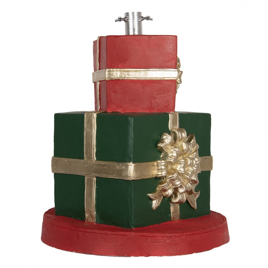 Červeno-zelený stojan na stromek ve tvaru dárků Christmas Gift- Ø 44*54 cm
