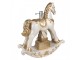 Béžovo-zlatý stojan na stromek houpací kůň Rocking Horse - 60*19*64 cm Clayre & Eef