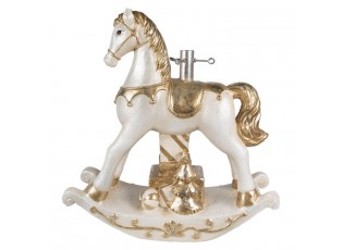 Béžovo-zlatý stojan na stromek houpací kůň Rocking Horse - 60*19*64 cm