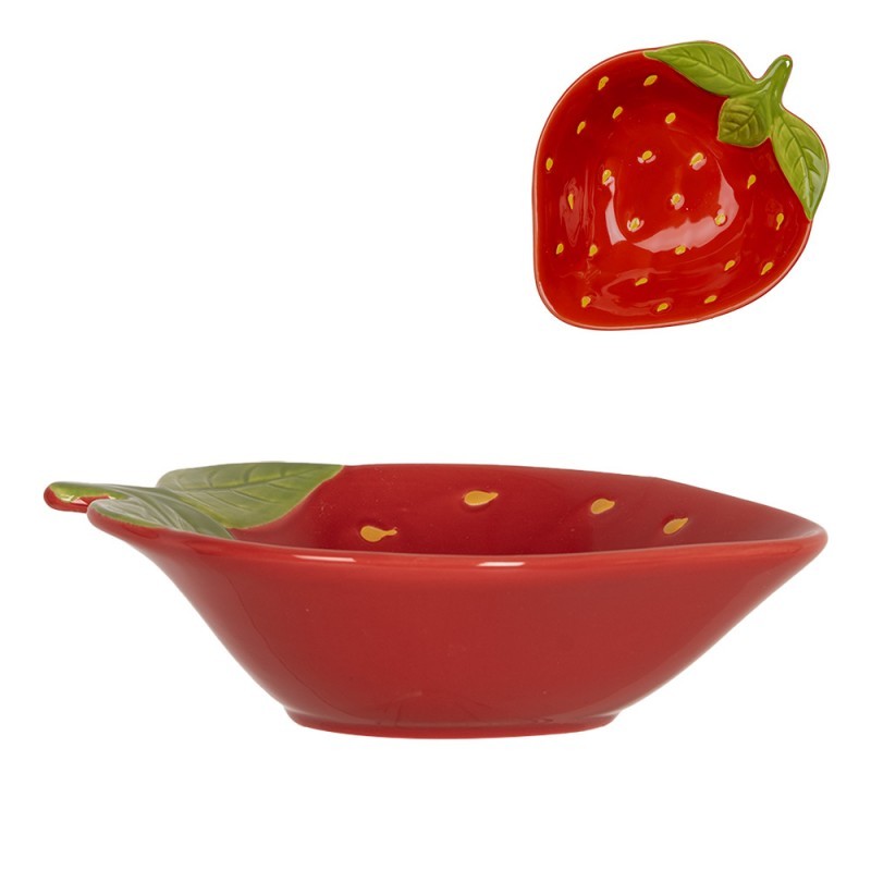 Červená miska ve tvaru jahůdky Strawberries M - 20*16*5 cm / 275 ml 6CEBO0085M