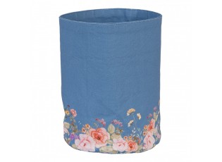 Modrý bavlněný košík na pečivo Flower & Fiesta - Ø 15*16 cm