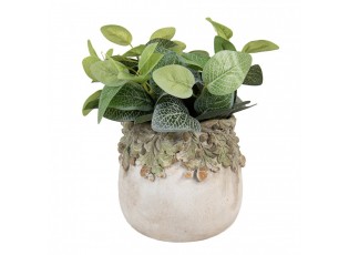 Cementový květináč s dubovými listy a žaludy Acornia M - Ø 19*17 cm