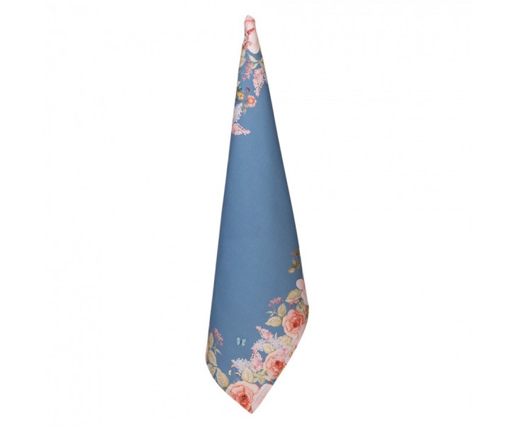 Modrá bavlněná utěrka Flower & Fiesta - 50*70 cm Clayre & Eef