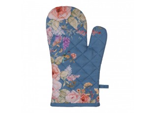 Modrá bavlněná chňapka - rukavice Flower & Fiesta - 18*30 cm