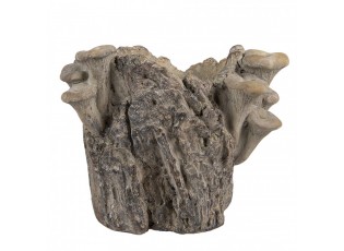 Hnědý cementový květináč kmen stromu s houbami Botanic S - 19*17*16 cm