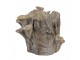 Hnědý cementový květináč kmen stromu s houbami Botanic - 19*17*16 cm Clayre & Eef