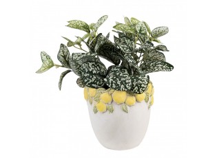 Cementový květináč lemovaný citróny Lemoni M - Ø 20*19 cm
