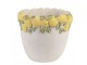 Cementový květináč lemovaný citróny Lemoni S - Ø 16*15 cm Clayre & Eef
