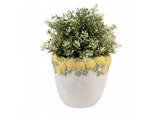 Cementový květináč lemovaný citróny Lemoni S - Ø 16*15 cm