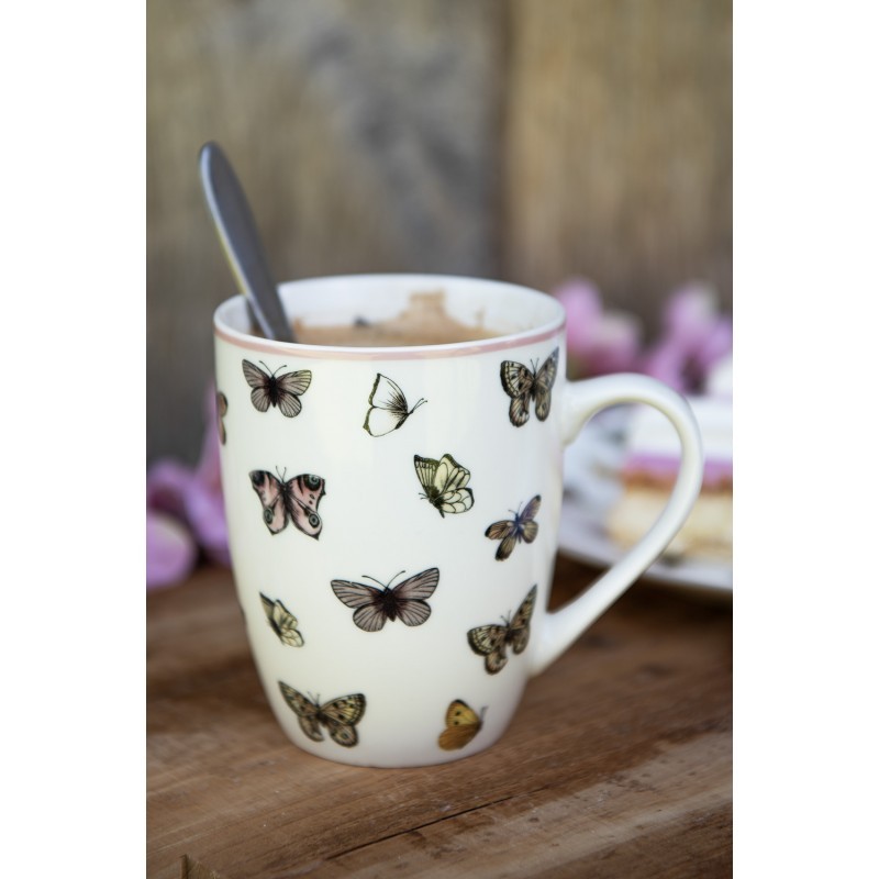 Porcelánový hrnek s motýlky Butterfly Paradise - 12*8*10cm / 350 ml