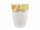 Cementový květináč lemovaný citróny Lemoni S - Ø 13*17 cm Clayre & Eef