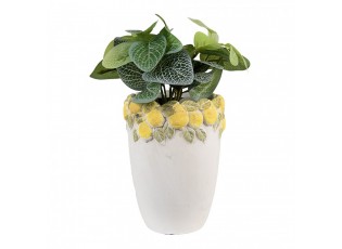 Cementový květináč lemovaný citróny Lemoni S - Ø 13*17 cm