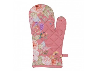 Růžová bavlněná chňapka - rukavice Flower & Fiesta - 18*30 cm