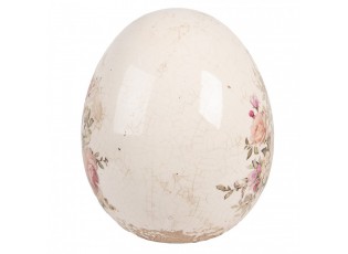 Keramické dekorační vajíčko s růžičkami Rosien L - Ø 14*16 cm