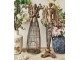 Rezavo-zelený dekorační svícen anděl Aniel Brocante - 29*17*58 cm Clayre & Eef