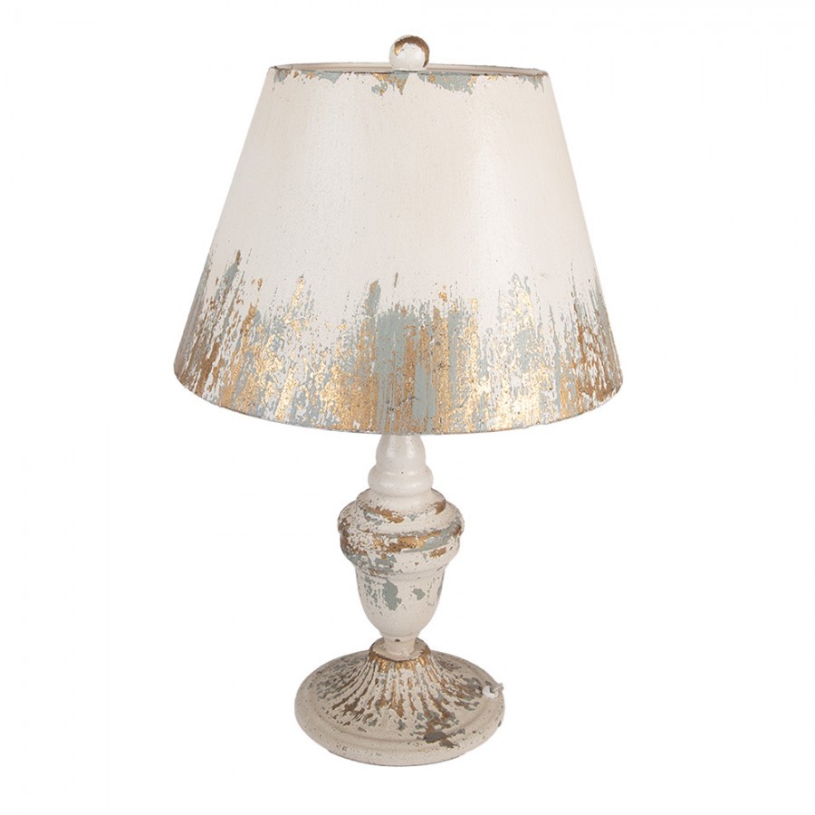 Béžová antik kovová stolní lampa Brocante - Ø 36*55 cm E27 1*60W