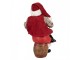 Červená vánoční dekorace figurka Santa Claus s pivem - 13*13*24 cm Clayre & Eef