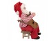 Červená vánoční dekorace figurka Santa Claus malující mašinku - 13*10*28 cm Clayre & Eef