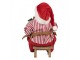 Červená vánoční dekorace figurka Santa Claus malující mašinku - 13*10*28 cm Clayre & Eef