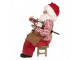 Červená vánoční dekorace figurka Santa Claus malující mašinku - 13*10*28 cm Clayre & Eef
