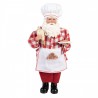 Červená vánoční dekorace figurka Santa Claus cukrář - 22*19*45 cm