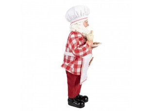 Červená vánoční dekorace figurka Santa Claus cukrář - 22*19*45 cm