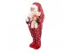Červená dekorace figurka Santa Claus v overalu a s medvídkem - 22*19*45 cm Clayre & Eef