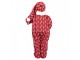 Červená dekorace figurka Santa Claus v overalu a s medvídkem - 22*19*45 cm Clayre & Eef