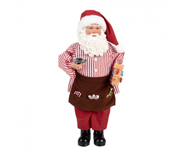 Červená vánoční dekorace figurka Santa Claus - 22*19*45 cm Clayre & Eef