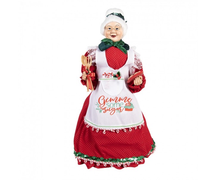 Červená vánoční dekorace figurka babča - 18*18*46 cm Clayre & Eef