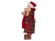 Vánoční dekorace Santa v pyžamu s lupou a seznamem jmen - 16*10*27 cm Clayre & Eef