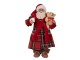 Vánoční dekorace Santa v pyžamu s lupou a seznamem jmen - 16*10*27 cm Clayre & Eef
