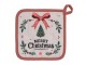Béžová bavlněná chňapka podložka se stromky Christmas Harmony - 20*20 cm Clayre & Eef