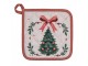 Béžová bavlněná chňapka podložka se stromky Christmas Harmony - 20*20 cm Clayre & Eef