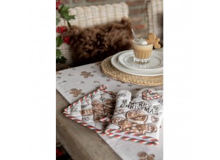 Béžová bavlněná chňapka podložka s perníčky Gingerbread Magic - 20*20 cm