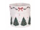 Béžový bavlněný košík na pečivo se stromky Christmas Harmony - Ø 15*16 cm Clayre & Eef