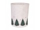 Béžový bavlněný košík na pečivo se stromky Christmas Harmony - Ø 15*16 cm Clayre & Eef