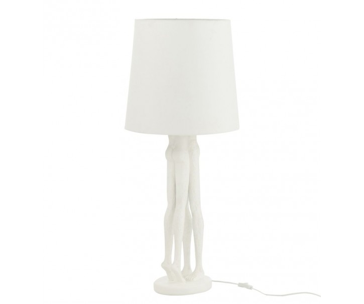 Bílá stolní lampa sousoší lidského páru Figurines – Ø 24*90 cm E27 / 60W J-Line by Jolipa