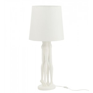 Bílá stolní lampa sousoší lidského páru Figurines – Ø 24*90 cm E27 / 60W