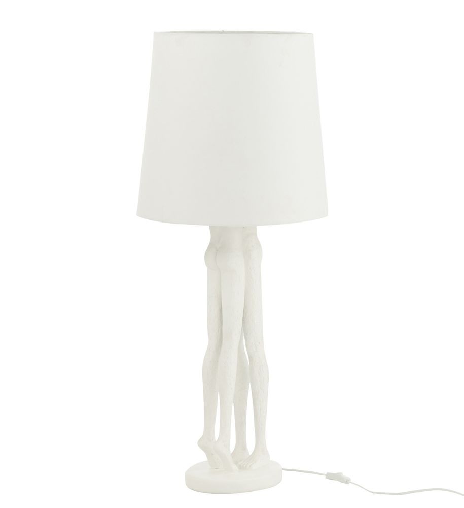 Bílá stolní lampa sousoší lidského páru Figurines – Ø 24*90 cm E27 / 60W