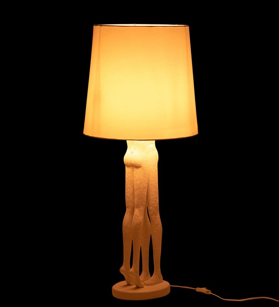 Bílá stolní lampa sousoší lidského páru Figurines – Ø 24*90 cm E27 / 60W