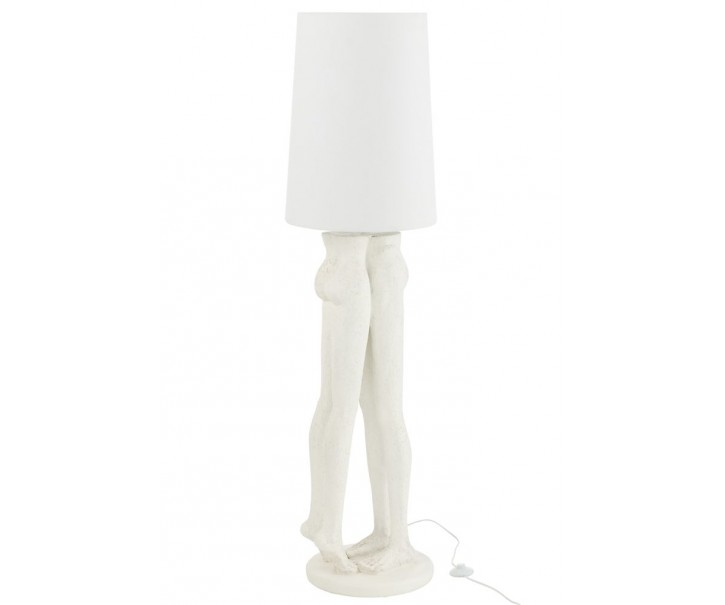 Bílá stojací lampa sousoší lidského páru Figurines – Ø 36*155 cm E27 / 60W J-Line by Jolipa