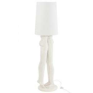 Bílá stojací lampa sousoší lidského páru Figurines – Ø 36*155 cm E27 / 60W